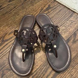Brown Tory Burch Miller Sandals Size 7